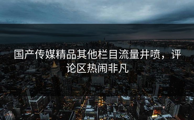 国产传媒精品其他栏目流量井喷，评论区热闹非凡