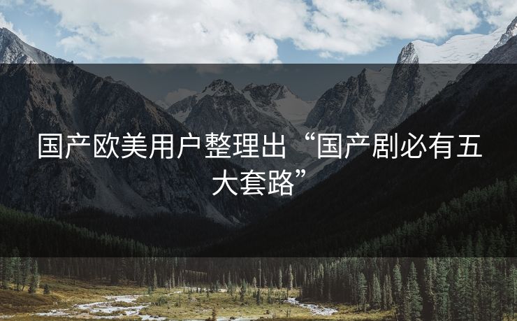 国产欧美用户整理出“国产剧必有五大套路”